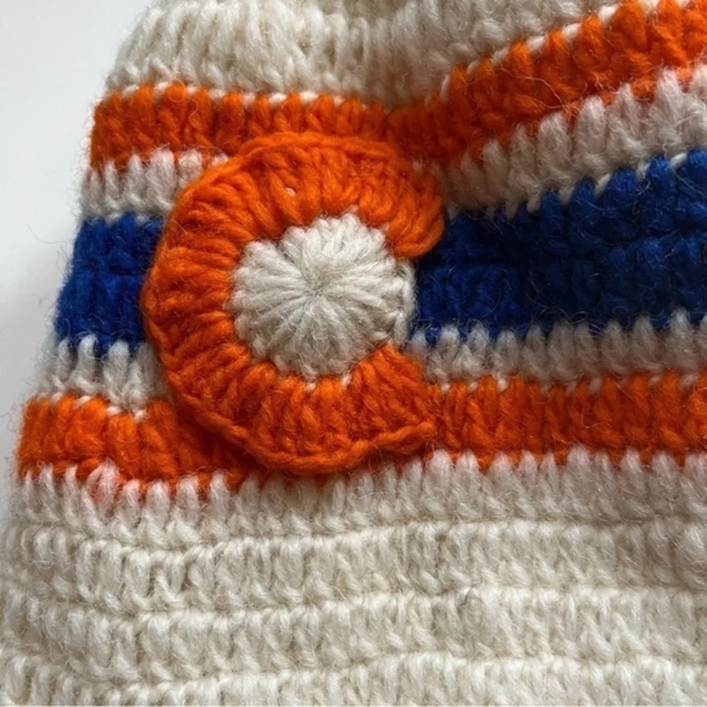 COLORADO Beanie Winter Hat Ski Cap Pom Wool One Size Made in Nepal Cream Unisex‎